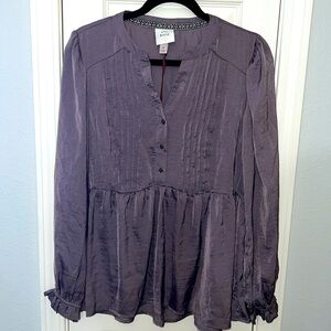 Knox Rose Purple Balloon Long Sleeve Top M
